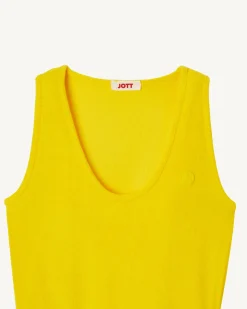 Kleding-JOTT Robe Longue Ceinturee Eponge Citron Ibiza 631 Lemon