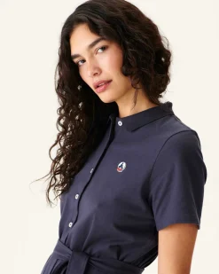 Kleding-JOTT Robe Polo Femme En Coton Biologique Marine Valencia 104 Navy