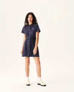 Kleding-JOTT Robe Polo Femme En Coton Biologique Marine Valencia 104 Navy