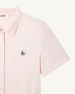 Kleding-JOTT Robe Polo Femme En Coton Biologique Rose Clair Valencia 463 Soft Pink