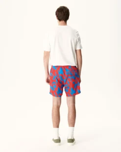 Kleding-JOTT Short De Bain Camo Azur/Rouge Intense Biarritz 1832 Camo Azure/Fire