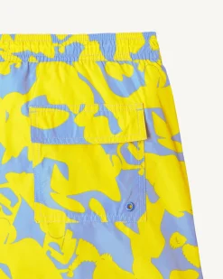 Kleding-JOTT Short De Bain Camo Bleu Clair/Citron Biarritz 1802 Camo Soft Blue/Lemon
