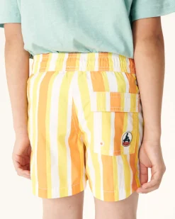 Kleding-JOTT Short De Bain Rayure Abricot/Citron Enfant Cassis 7280 Stripe Apricot/Lemon