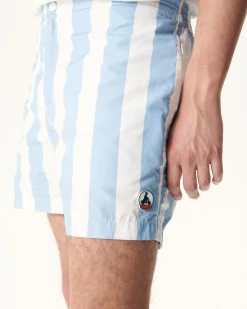 Kleding-JOTT Short De Bain Rayure Bleu Clair/Blanc Dov 1800 Stripe Soft Blue/White