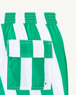 Kleding-JOTT Short De Bain Rayure Vert/Blanc Dov 2431 Stripe Poppy Green/White