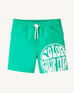 Kleding-JOTT Short De Bain Vert/Funday Blanc Enfant Cassis 2432 Poppy Green /Funday White