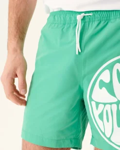 Kleding-JOTT Short De Bain Vert/Funday Blanc Biarritz 2432 Poppy Green /Funday White