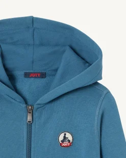Kleding-JOTT Sweat A Capuche Enfant En Coton Biologique Bleu Jeans Tijuana 140 Blue Jeans