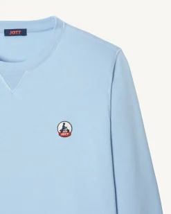 Kleding-JOTT Sweat Homme En Coton Biologique Bleu Clair Braga 180 Soft Blue