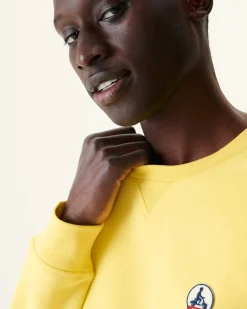Kleding-JOTT Sweat Homme En Coton Biologique Jaune Clair Braga 627 Soft Yellow