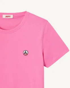 Kleding-JOTT T-Shirt A Col Rond Femme En Coton Biologique Rose Intense Rosas 457 Wild Rose