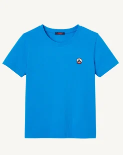 Kleding-JOTT T-Shirt Enfant En Coton Biologique Col Rond Azur Rio 183 Azure