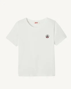 Kleding-JOTT T-Shirt Enfant En Coton Biologique Col Rond Blanc Rio 901 Blanc