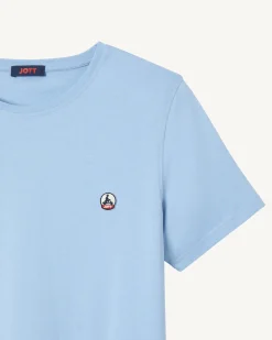 Kleding-JOTT T-Shirt Homme En Coton Biologique Bleu Clair Pietro 180 Soft Blue