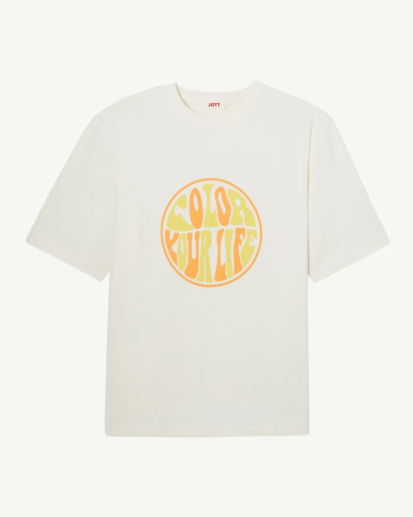 Kleding-JOTT T-Shirt Homme En Coton Biologique Ecru Leo 895 Off-White