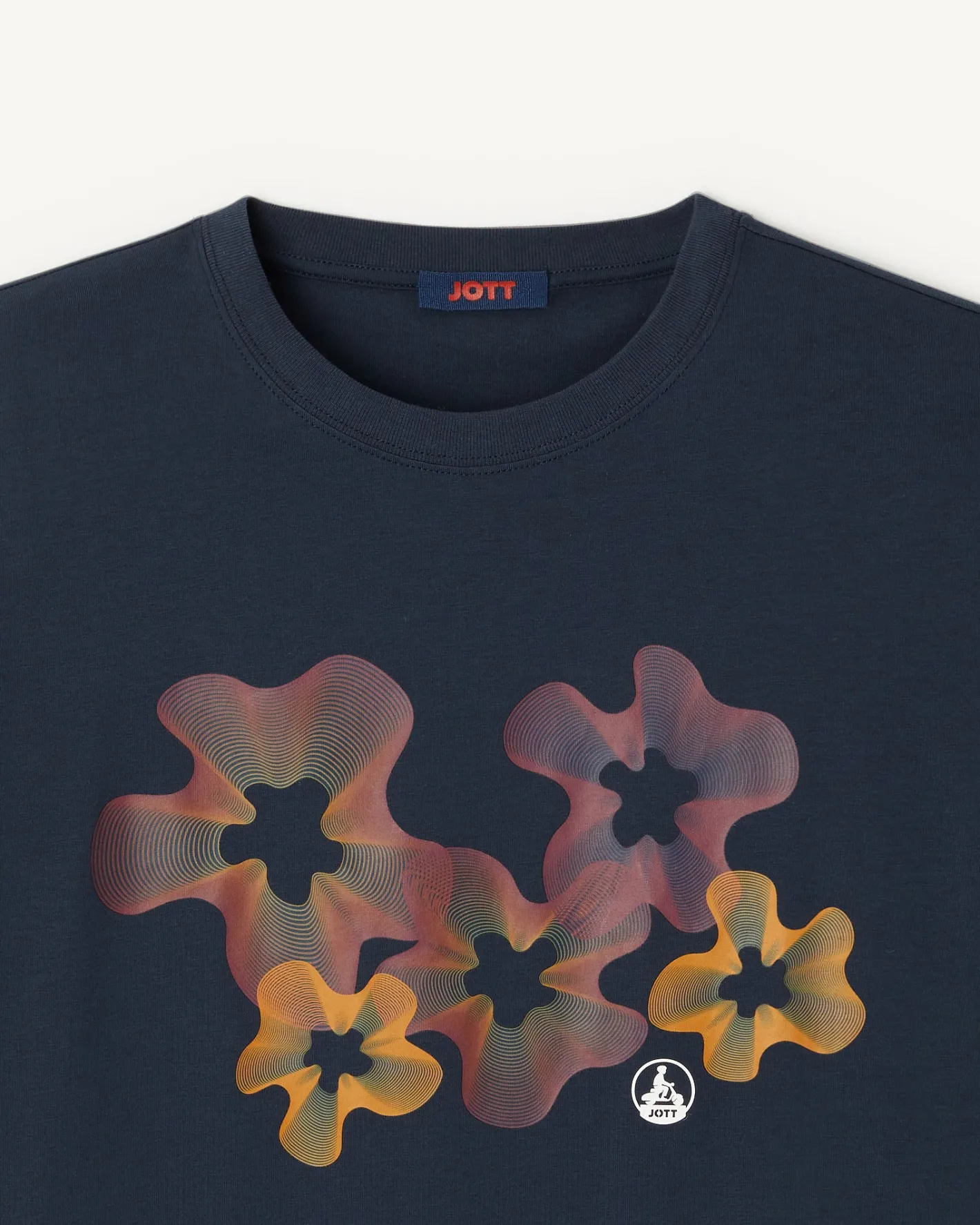 Kleding-JOTT T-Shirt Imprime Bohemian Femme En Coton Biologique Noir Adela 104 Navy