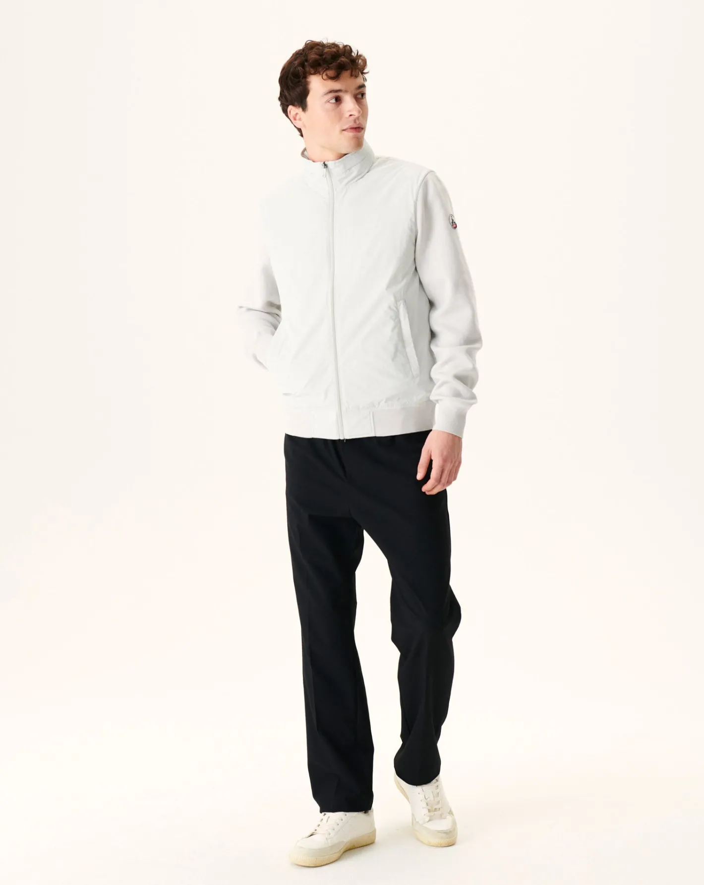 Donzen Jassen & Jacks-JOTT Veste A Capuche Bi-Matiere Gris Clair Bardenas 532 Soft Grey