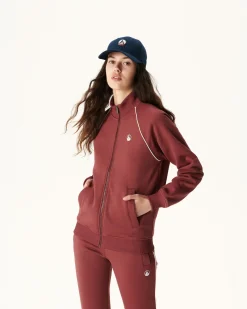 Kleding-JOTT Veste Zippee Femme En Coton Biologique Bordeaux Rocha 330 Burgundy