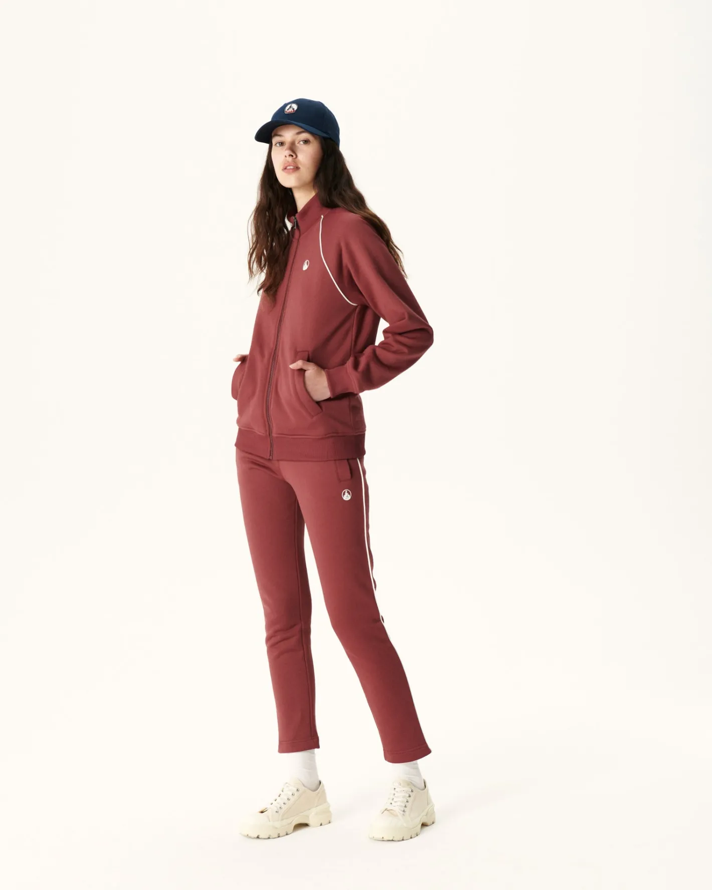 Kleding-JOTT Veste Zippee Femme En Coton Biologique Bordeaux Rocha 330 Burgundy